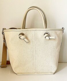 Hekhèr Le Style de Vie 【日本製 / 2WAY】コットンキャンバス×シュリンクレザー ノットハンドバッグ medium