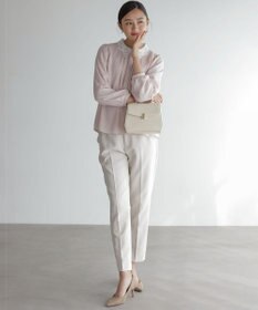 組曲 L 【KUMIKYOKU NAVY】コンフォータブルドレープ フリルテーパードパンツ