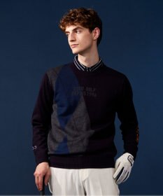 23区GOLF 【MEN】【ウォッシャブル】ウールブレンド アーガイル ニット