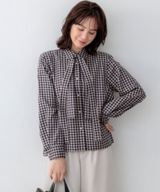 組曲 ニューリヨセルシャーティングマルチWAY ブラウス ベージュギンガム系3