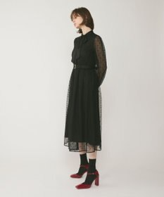 GRACE CONTINENTAL ビーズ刺繍ドットドレス