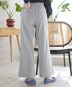 Tiaclasse ストライプストレッチワイドパンツ
