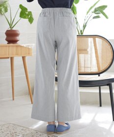 Tiaclasse ストライプストレッチワイドパンツ