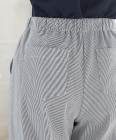 Tiaclasse ストライプストレッチワイドパンツ