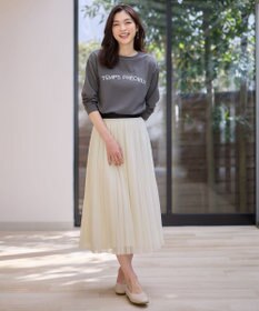 ANY ジョーゼットロゴプリントTシャツ