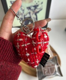 WEGO ツイードビッグハートキーホルダー