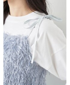 earth music&ecology 肩リボンフェザービスチェ