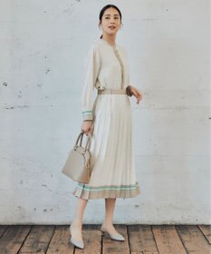 自由区 【セットアップ対応・洗える】モノグラムプリント ブラウス