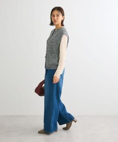 Green Parks シルバーボタンクルーネックベスト