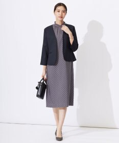 J.PRESS LADIES 【セットアップ対応・洗える・UVケア・速乾】 OXIJEWELストレッチ ノーカラー ジャケット
