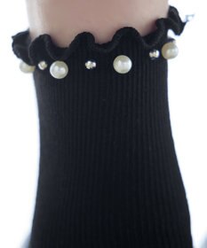 Tiaclasse パール付きフリルソックス