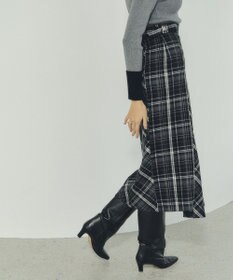 YECCA VECCA チェック柄アシメデザインスカート