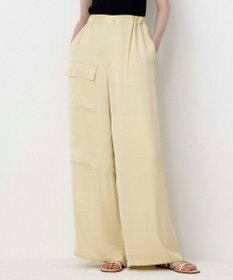 NAVE 【Nave・洗える/ウエストゴム】ヴィンテージサテン ワイドパンツ