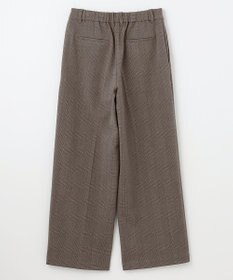 ANY L 【洗濯機可/ストレッチ/ウエストゴム/裏起毛】マルチファンクションストレッチチェックワイドパンツ