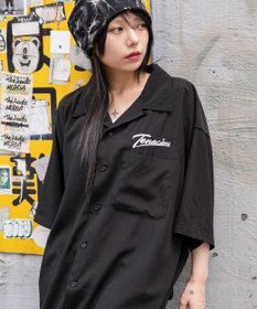 WEGO 【ユニセックス着用ITEM/MLサイズ展開】オープンカラーグラフィックシャツ（SS）