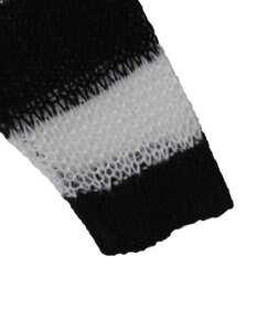 WEGO ボーダーモヘアタッチメッシュニットプルオーバー