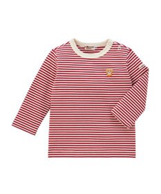 MIKI HOUSE HOT BISCUITS 【70-120cm】【Everyday Series】ワンポイント ボーダー長袖Tシャツ
