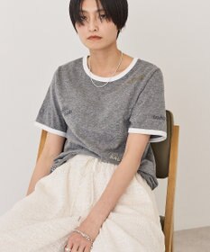 AMERICAN HOLIC ランダムロゴ刺繍リンガーTシャツ