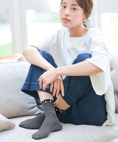 Tiaclasse パール付きフリルソックス