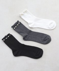Tiaclasse パール付きフリルソックス