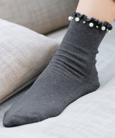 Tiaclasse パール付きフリルソックス