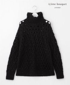 自由区 【カトリエムブーケ】Paillette mix スパンコールプルオーバーニット ブラック