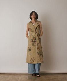 GRACE CONTINENTAL プリントトレンチワンピース