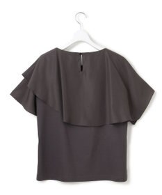 23区 S 【汗じみ防止/洗える】スムースデザイン ラッフルカラー カットソー