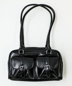 WEGO ベルト2ポケットデザインボストンバッグ