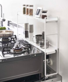 tower コンロ奥隙間ラック タワー 2段 ホワイト