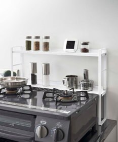 tower コンロ奥隙間ラック タワー 2段 ホワイト