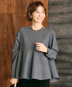 自由区 L 【SHIHOさん着用】ソフトウールブレンドペプラム ブラウス