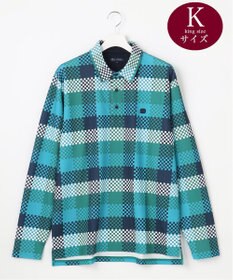 23区GOLF 【MEN/キングサイズ】【吸水速乾・UVケア】 チェック柄プリント 長袖シャツ