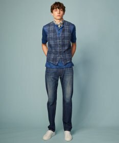 JOSEPH ABBOUD 【イタリア素材/軽量/ストレッチ】サマーツィードジャージープリントベスト