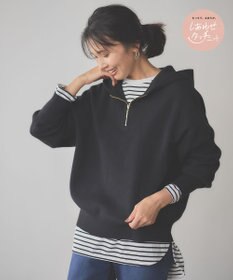 ANY 【洗濯機可】しあわせタッチハーフジップフーディー