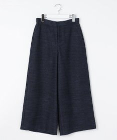 自由区 【洗える】エアリーツイードワイドクロップド パンツ