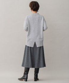 自由区 【洗える】ウールカシミヤブレンド オフネックプルオーバーニット