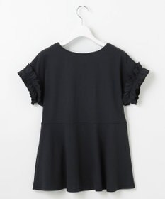 Feroux 【汗ジミが目立たない】フリル袖ペプラムデザインTシャツ