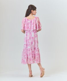 GRACE CONTINENTAL シフォンプリントドレス