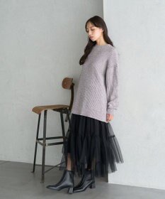 earth music&ecology シャイニーベロアチュニック