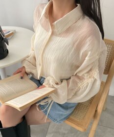 WEGO 楊柳シアードロストショートシャツ