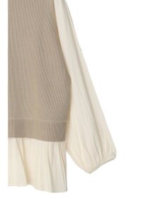 Green Parks とろみ布帛ドッキングニットチュニック