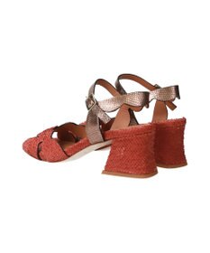 INTER-CHAUSSURES 【DUCCIO DEL DUCA】異素材コンビチャンキーヒールサンダル