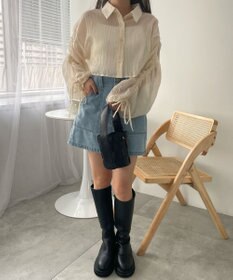 WEGO 楊柳シアードロストショートシャツ