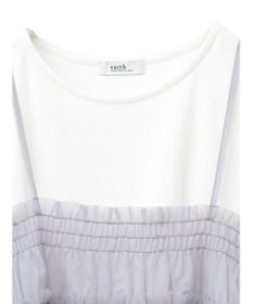 earth music&ecology ＳＥＴ２点チュールビスチェ＋リブプルオーバー