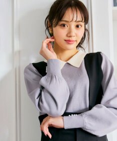 Feroux 【洗える】襟付きニット プルオーバー