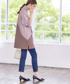 Tiaclasse 【洗える】配色ドルマンニットチュニック