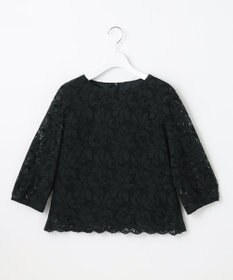 自由区 【洗える】フラワーコードレース ペプラムブラウス