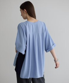 YECCA VECCA ギャザーデザイン配色シャツ