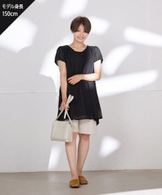 Tiaclasse L 【洗える】カットレースチュニックブラウス